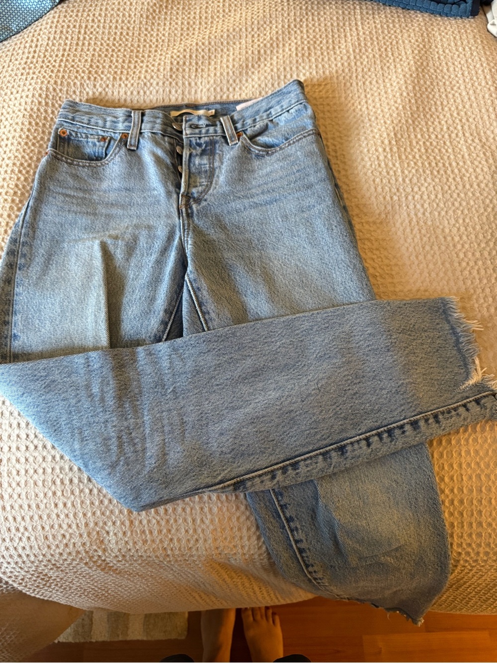 Levi's Light Blue Cropped Straight Jeans